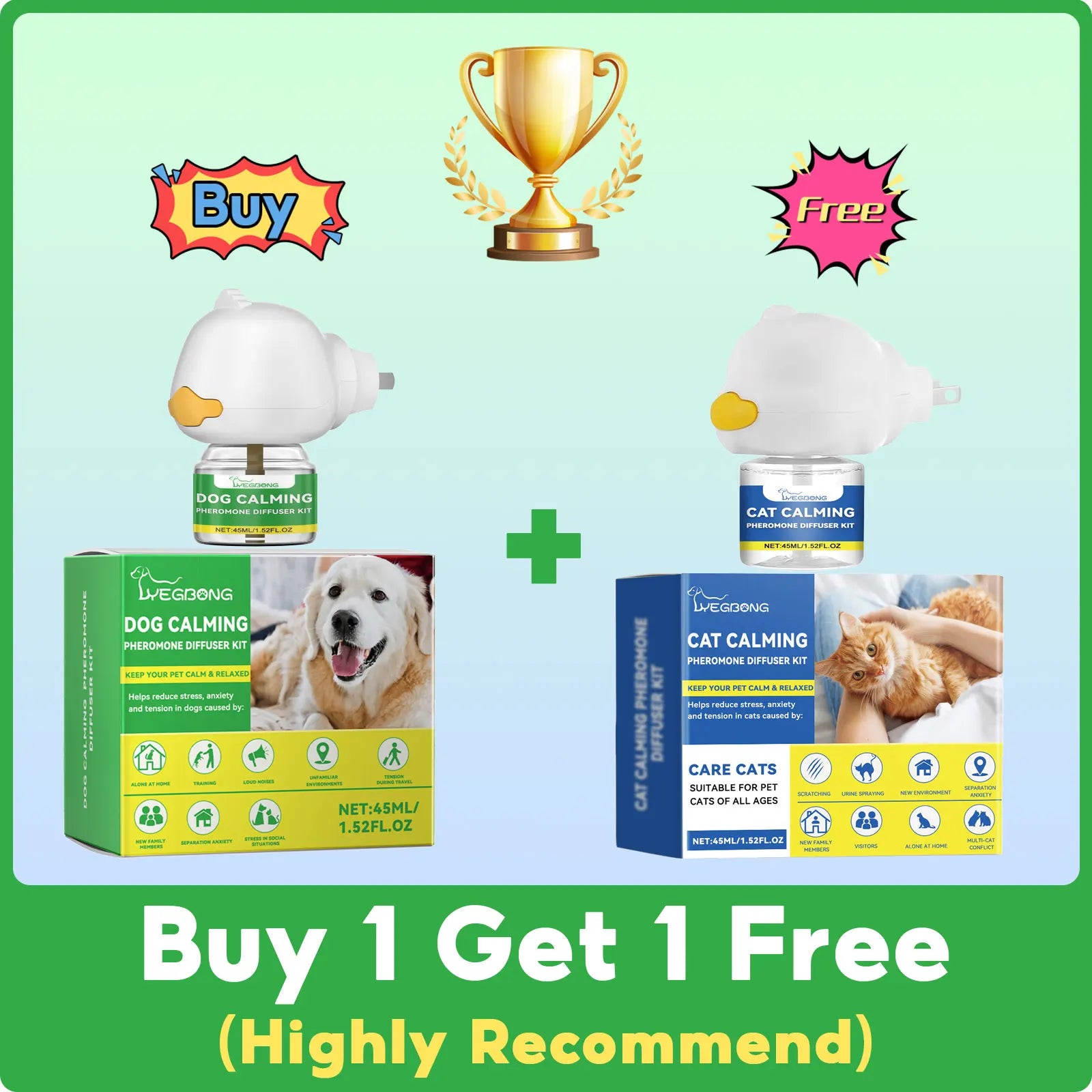 Pet pheromone calming diffuser for cats and dogs plug-in refill spray - My Pet Serenity