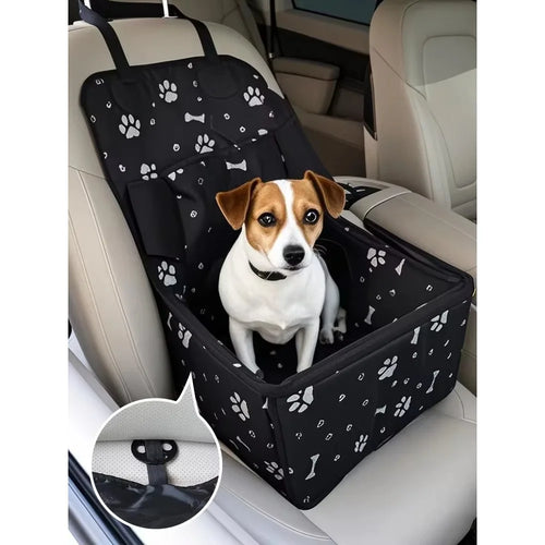 Dog Car Booster Seat with Storage Pockets for Small/Medium Dogs - My Pet Serenity