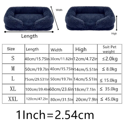 Large Dog Bed Plush Thickened Pad with Removable Cover for Winter - My Pet Serenity