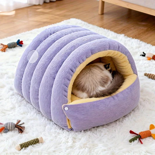 Winter Warm Cat Bed Nest - Soft Thick Cat Cave Pet Sleep Bed - My Pet Serenity