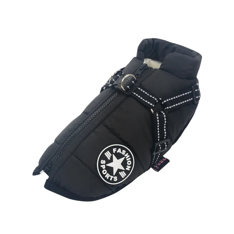 Winter Waterproof Dog Jacket with Harness - Large Breed Coat - My Pet Serenity