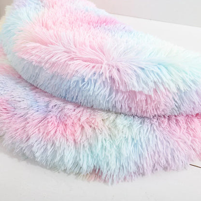 Round Cat & Small Dog Bed - Plush Fleece Sleep Mat, Cozy Nest - My Pet Serenity