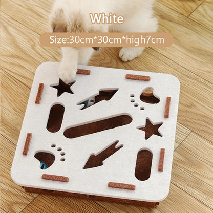 Cat Puzzle Toy Felt Box with Ball Indoor Exercise Toy for Cats - My Pet Serenity