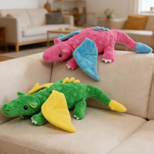 Dog Plush Squeaky Dragon Toy, Indestructible Safe Tough Chew Toy for Dogs - My Pet Serenity