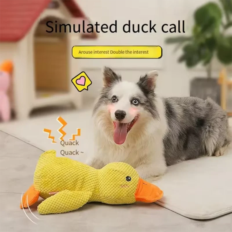 Duck Plush Dog Toy Chew-Resistant Quacking Sound Soft Durable Toy Dogs - My Pet Serenity