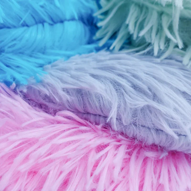 Round Cat & Small Dog Bed - Plush Fleece Sleep Mat, Cozy Nest - My Pet Serenity