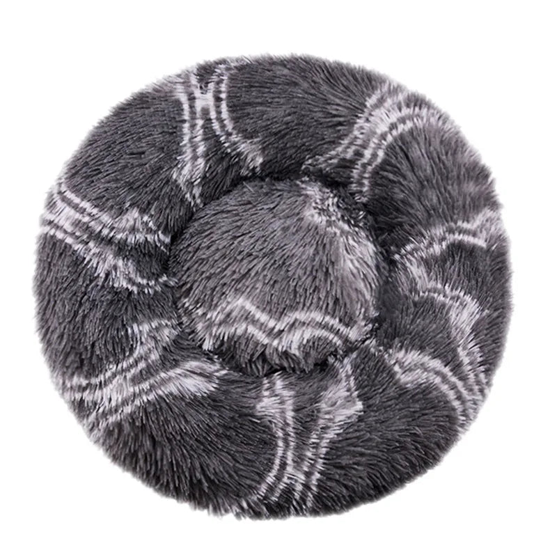 Round Dog and Cat Bed Winter Plush Washable Pet Bed for All Sizes - My Pet Serenity