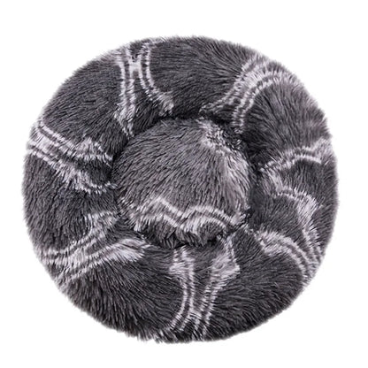 Round Dog and Cat Bed Winter Plush Washable Pet Bed for All Sizes - My Pet Serenity