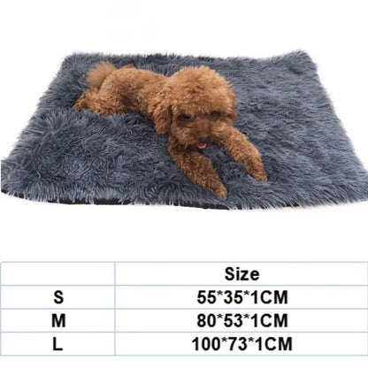 Winter dog and cat bed mat, washable plush cushion, warm and soft - My Pet Serenity