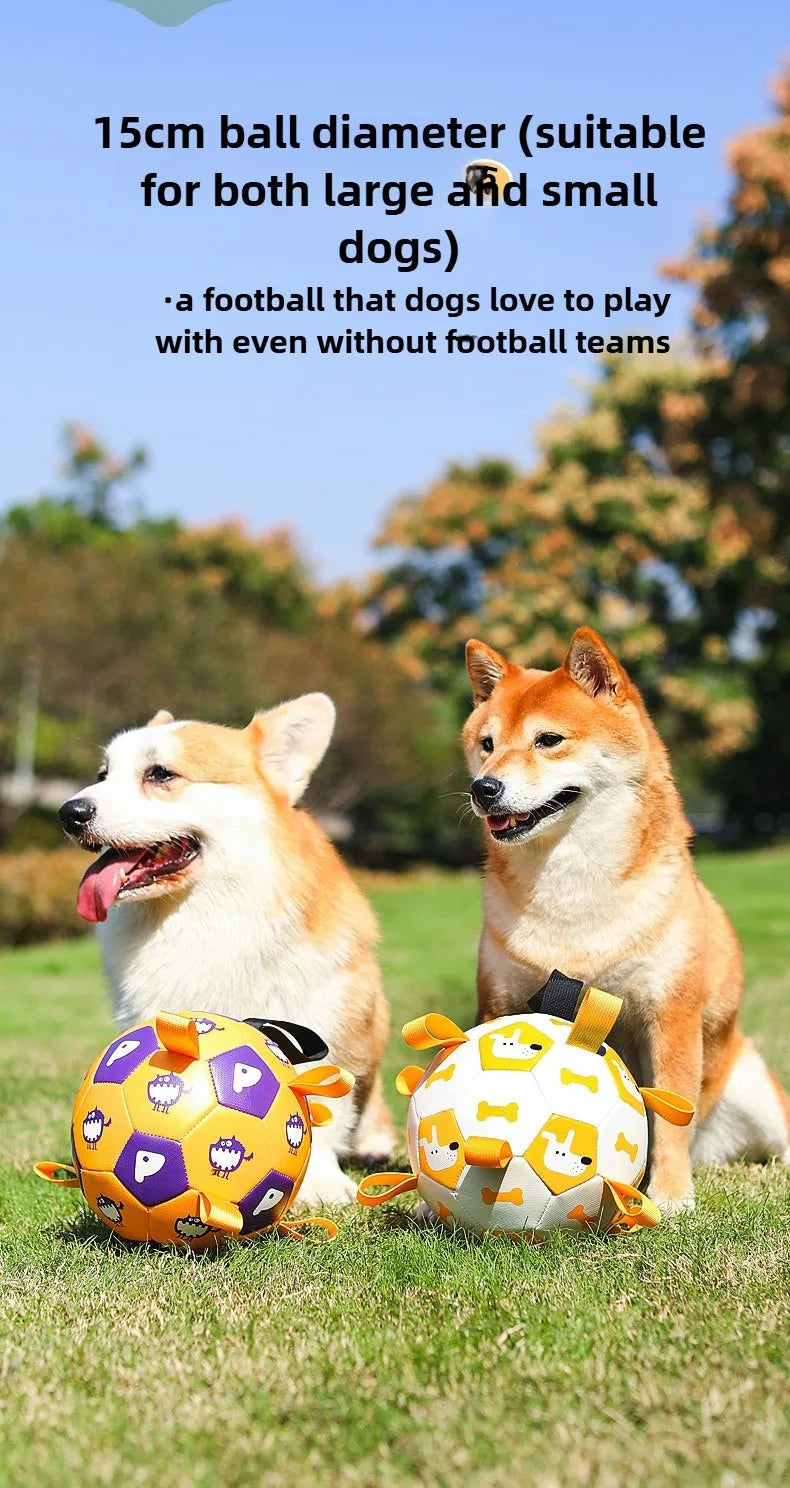 Dog Training Soccer Ball Toy Inflatable Chew-Resistant Squeaky - My Pet Serenity