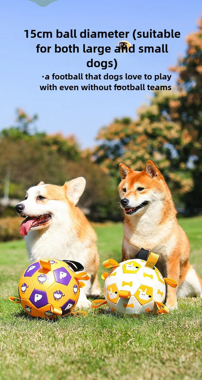 Dog Training Soccer Ball Toy Inflatable Chew-Resistant Squeaky - My Pet Serenity