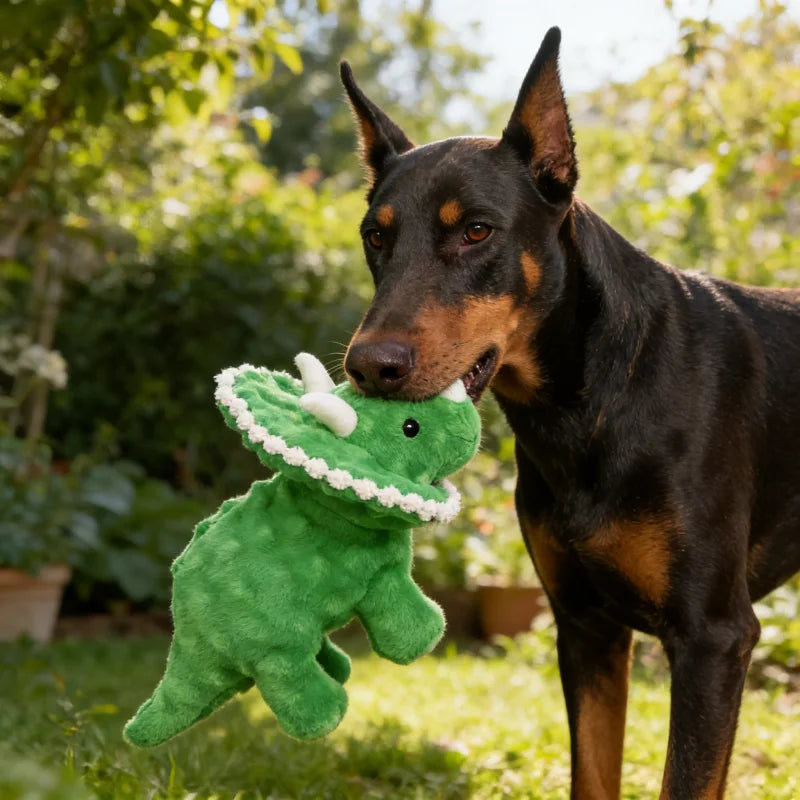 Indestructible Plush Dinosaur Dog Toy with Squeaker - Safe for Large Dogs - My Pet Serenity