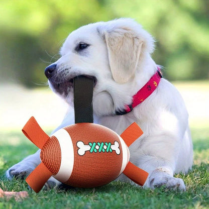 Durable Rubber Dog Soccer Ball for All Breeds Indoor/Outdoor Bone Toy - My Pet Serenity
