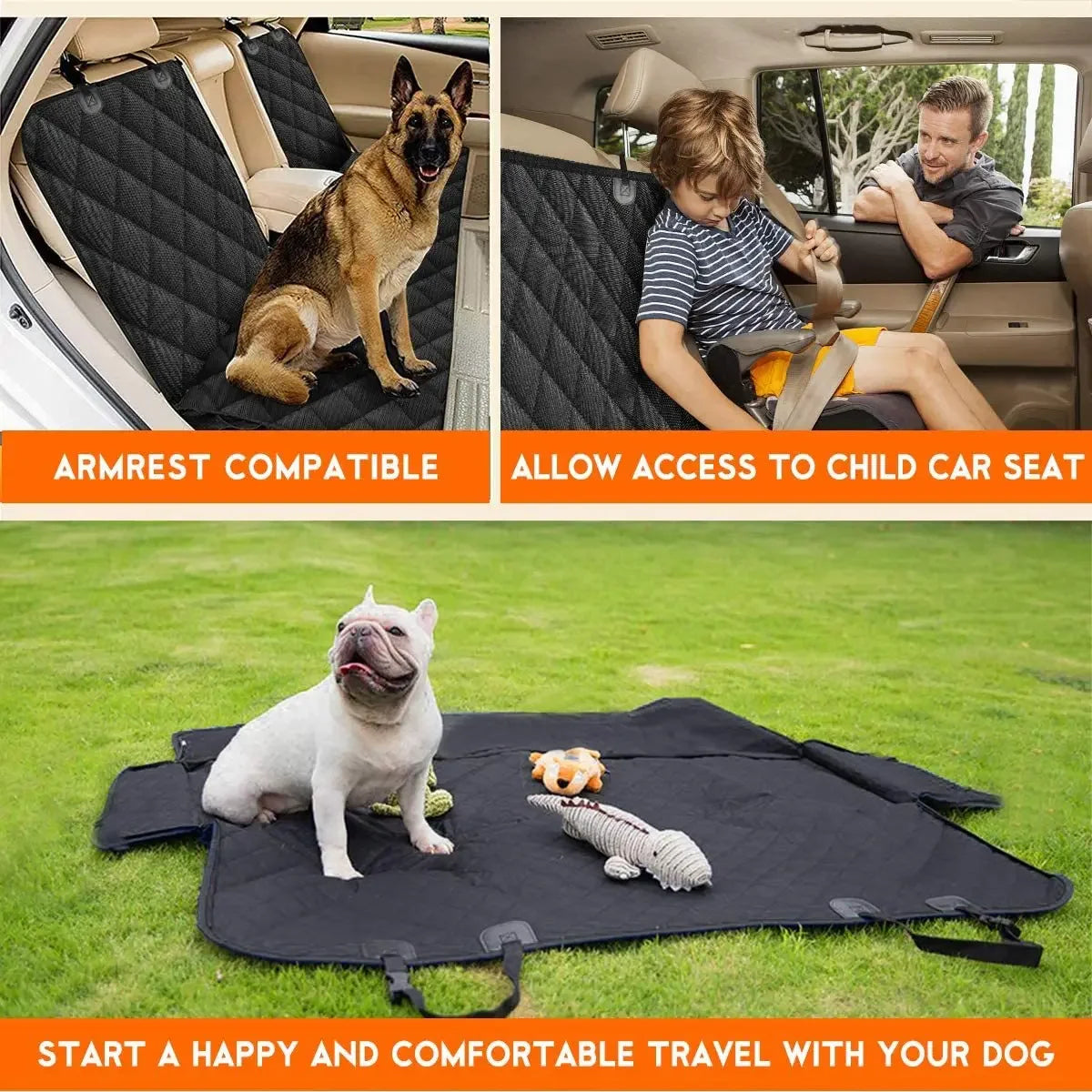 Dog Car Rear Seat Cover Hammock - Waterproof & Dirt-Resistant - My Pet Serenity