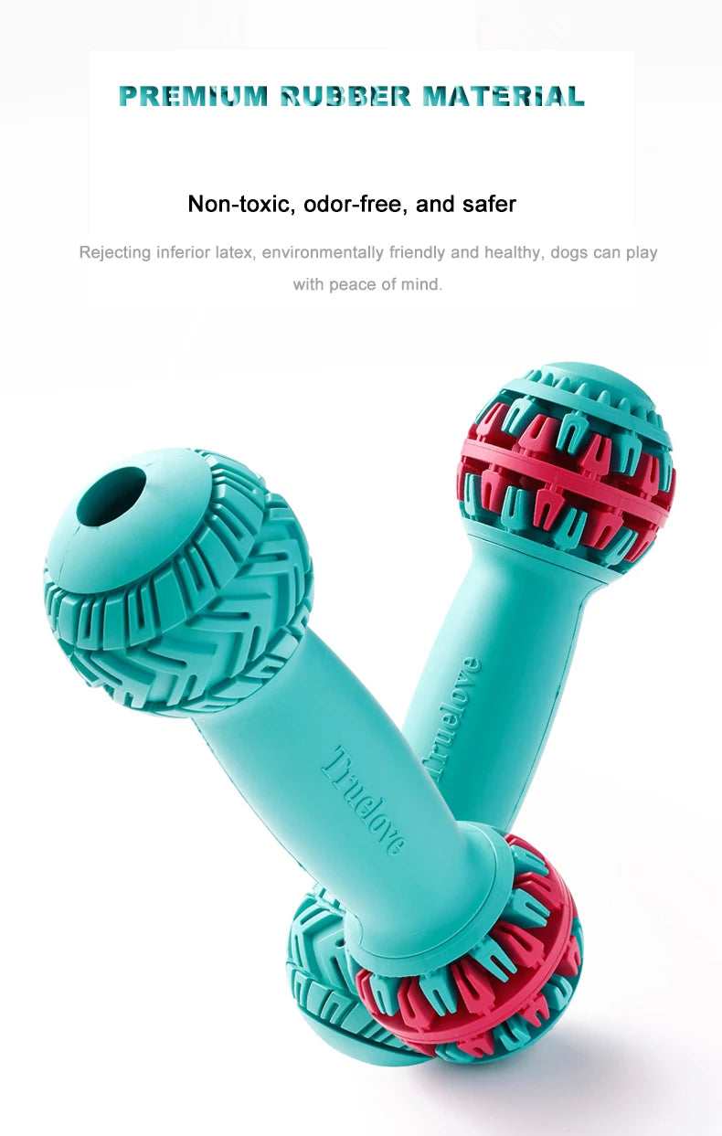 Durable Leak-Proof Treat Dispenser Dog Toy Dumbbell Slow Feeder - My Pet Serenity