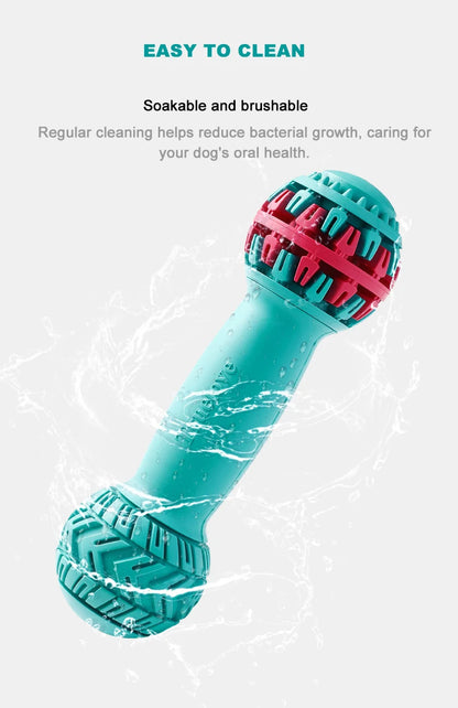 Durable Leak-Proof Treat Dispenser Dog Toy Dumbbell Slow Feeder - My Pet Serenity