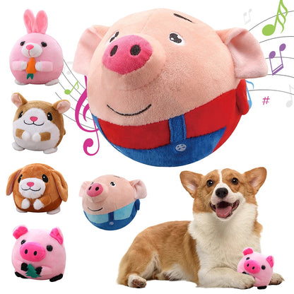 Plush Automatic Bouncing Dog Toy, Bite-Resistant Squeaky for Small Dog - My Pet Serenity