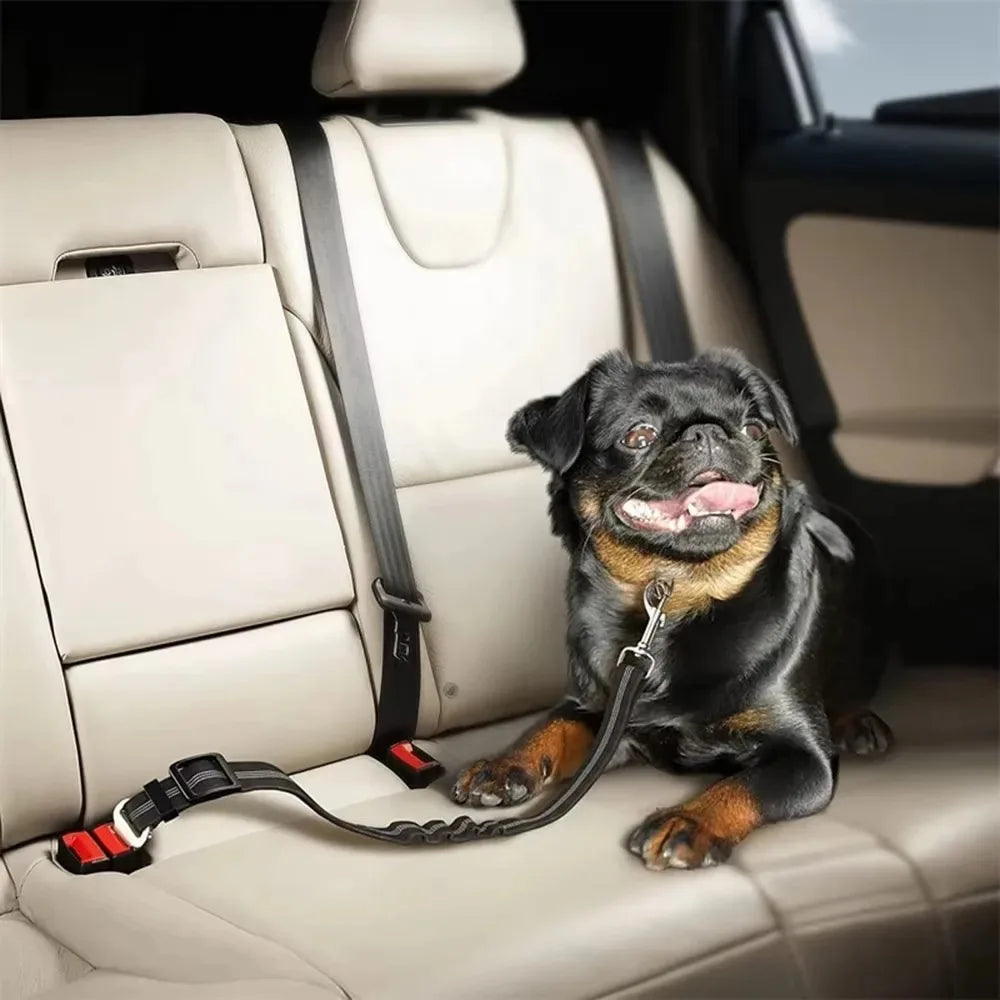 Reflective Dog Car Seat Belt - Adjustable Durable Nylon with Bungee - My Pet Serenity