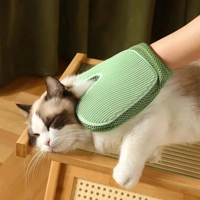 Pet grooming glove for cats and dogs hair remover, double-sided - My Pet Serenity
