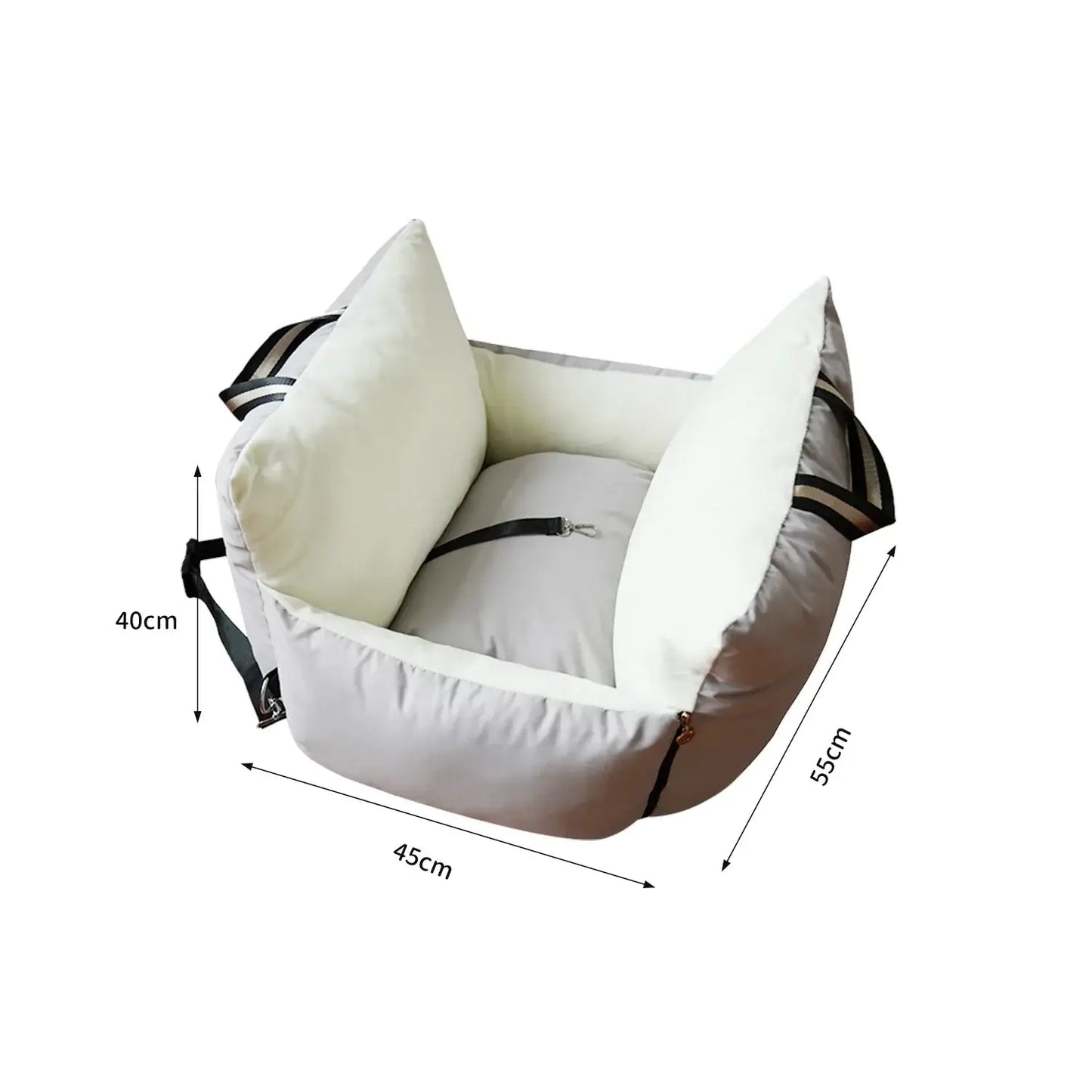 Pet Car Seat Belt & Non-Slip Bed for Small Dogs, Washable Carrier - My Pet Serenity