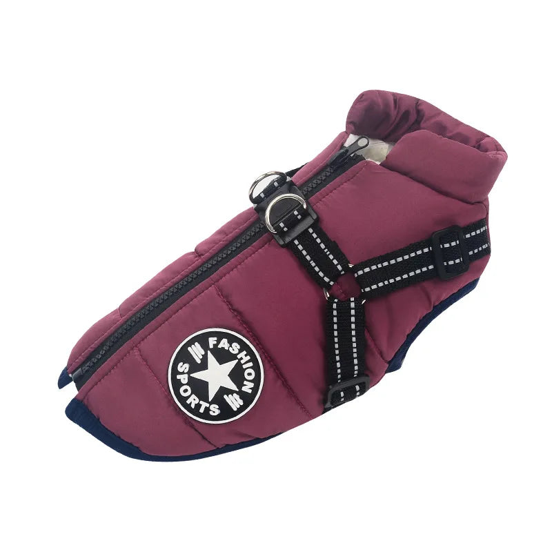 Winter Waterproof Dog Jacket with Harness - Large Breed Coat - My Pet Serenity