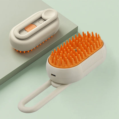 Electric Pet Steam Brush 3-in-1 Hair Removal & Water Spray for Cats - My Pet Serenity