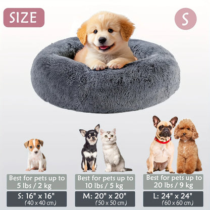 Plush Hooded Pet Bed Round Nest for Cats & Small Dogs, Soft Warm Cave - My Pet Serenity