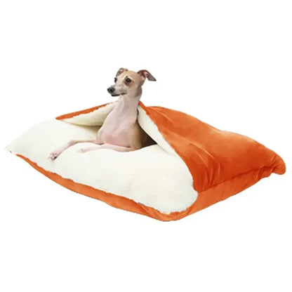 Large dog bed with removable cover, warm kennel and blanket - My Pet Serenity