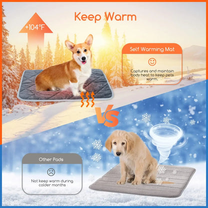 Self-Heating Pet Pad for Dogs & Cats, Kennel Mat, Washable, Anti-Slip - My Pet Serenity