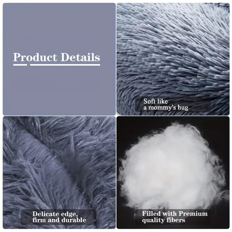 Round Dog Bed Winter Warm Plush Washable for Small-Large Dogs & Cats - My Pet Serenity