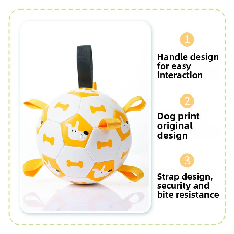 Dog Training Soccer Ball Toy Inflatable Chew-Resistant Squeaky - My Pet Serenity