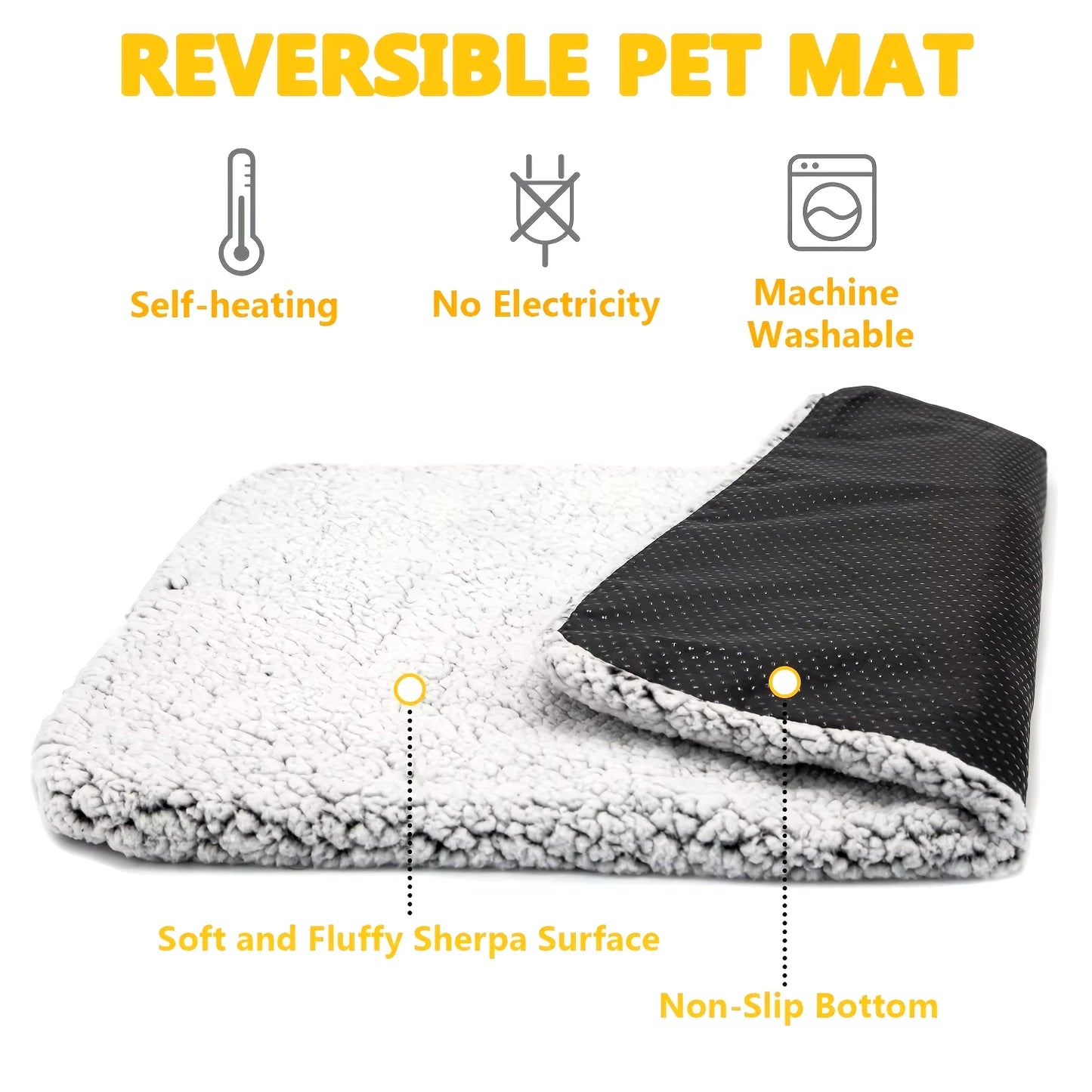 Self-Heating Pet Pad and Blanket for Cats or Dogs - Warm Cushion - My Pet Serenity