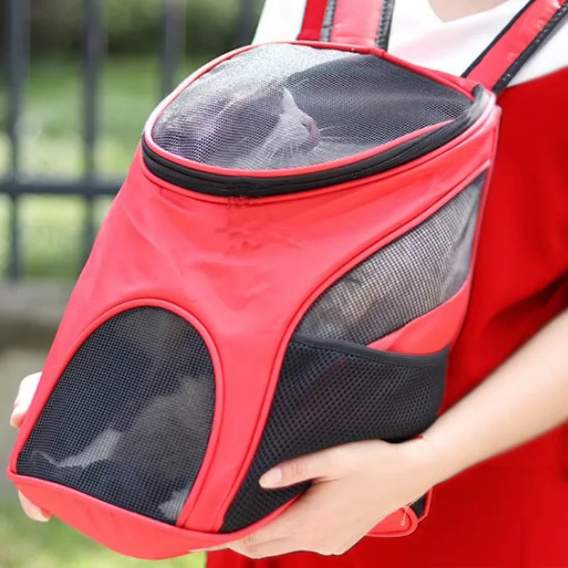 Cat Travel Backpack Carrier - Portable Breathable Mesh Transport Bag - My Pet Serenity