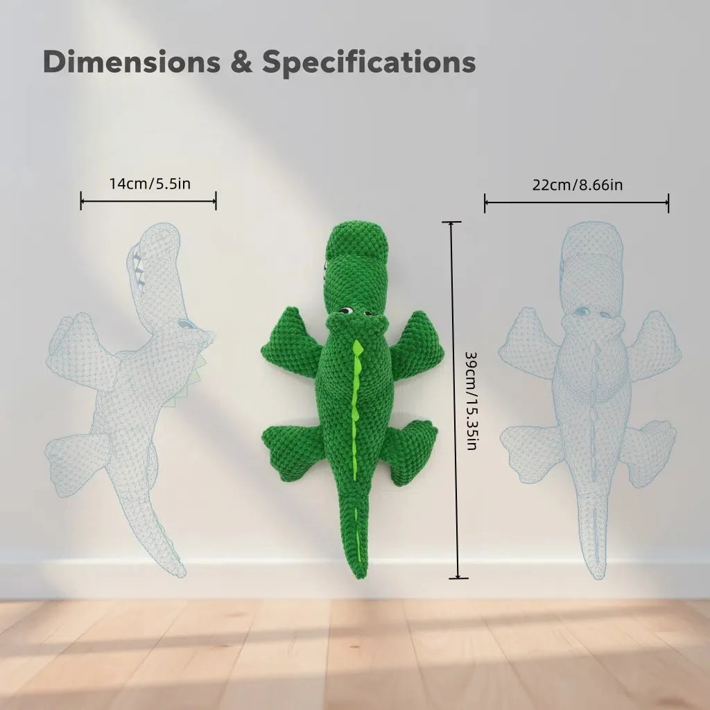 Large Crocodile Dog Toy - Indestructible Plush Squeaker Chew Toy - My Pet Serenity