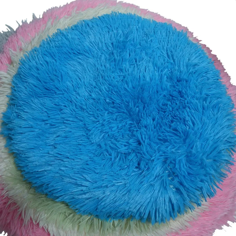 Round Cat & Small Dog Bed - Plush Fleece Sleep Mat, Cozy Nest - My Pet Serenity