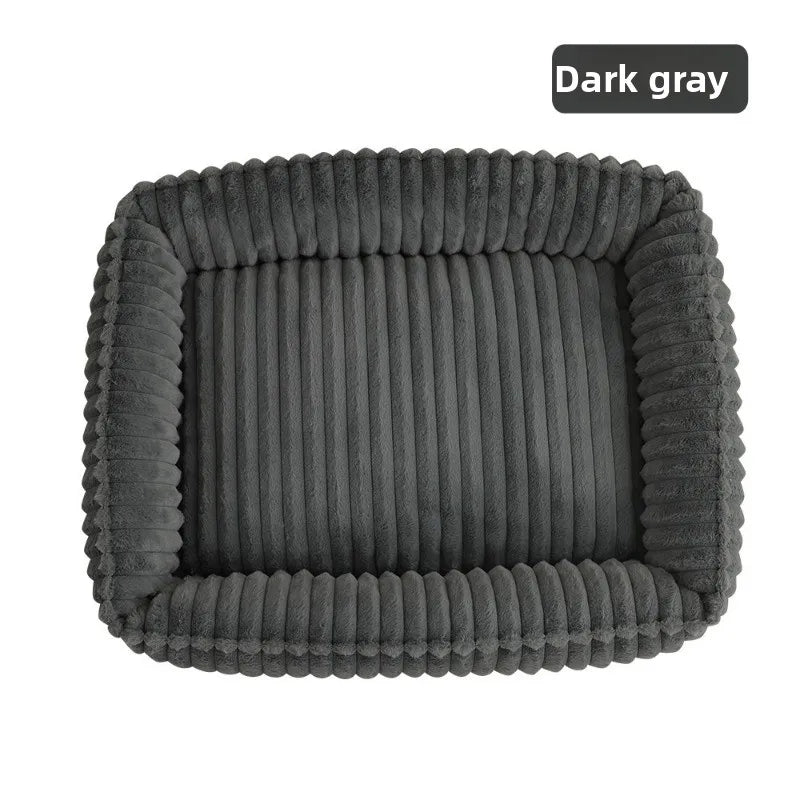 Rectangular Plush Dog Bed for Winter - Small to Large Pets & Cats - My Pet Serenity