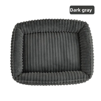 Rectangular Plush Dog Bed for Winter - Small to Large Pets & Cats - My Pet Serenity