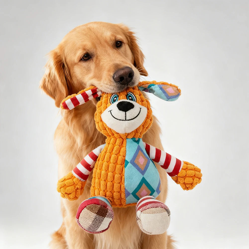 Interactive Plush Cat and Dog Toy with Squeaker - Bite-Resistant Chew - My Pet Serenity