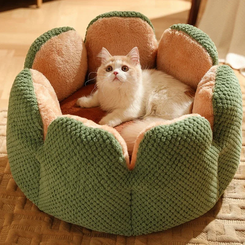 Winter Warm Plush Pet Bed for Cats and Small Dogs - Round Cat Bed - My Pet Serenity