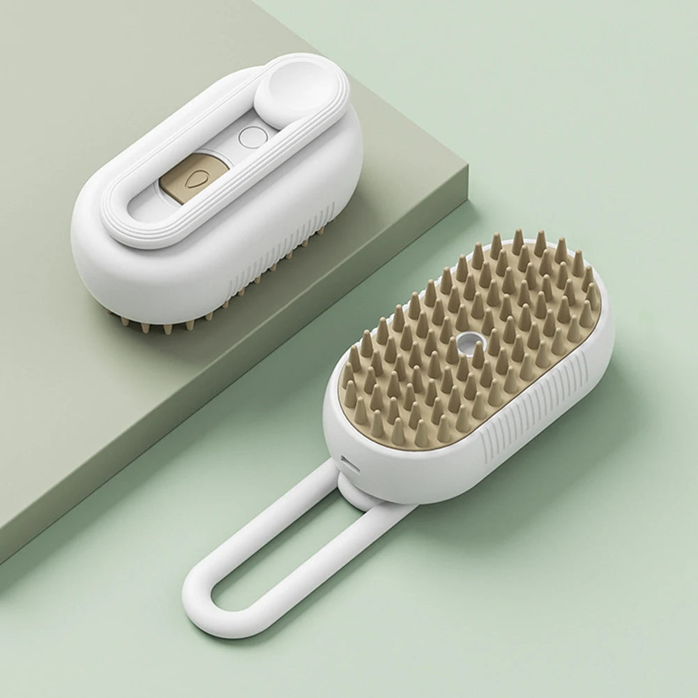 Electric Pet Steam Brush 3-in-1 Hair Removal & Water Spray for Cats - My Pet Serenity