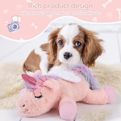 Puppy Plush Unicorn Dog Toy Heartbeat Sound - Sleep Aid, Durable - My Pet Serenity