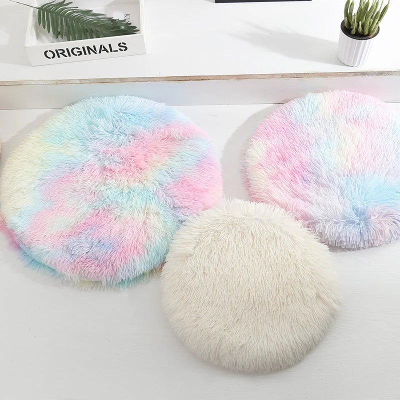 Round Cat & Small Dog Bed - Plush Fleece Sleep Mat, Cozy Nest - My Pet Serenity