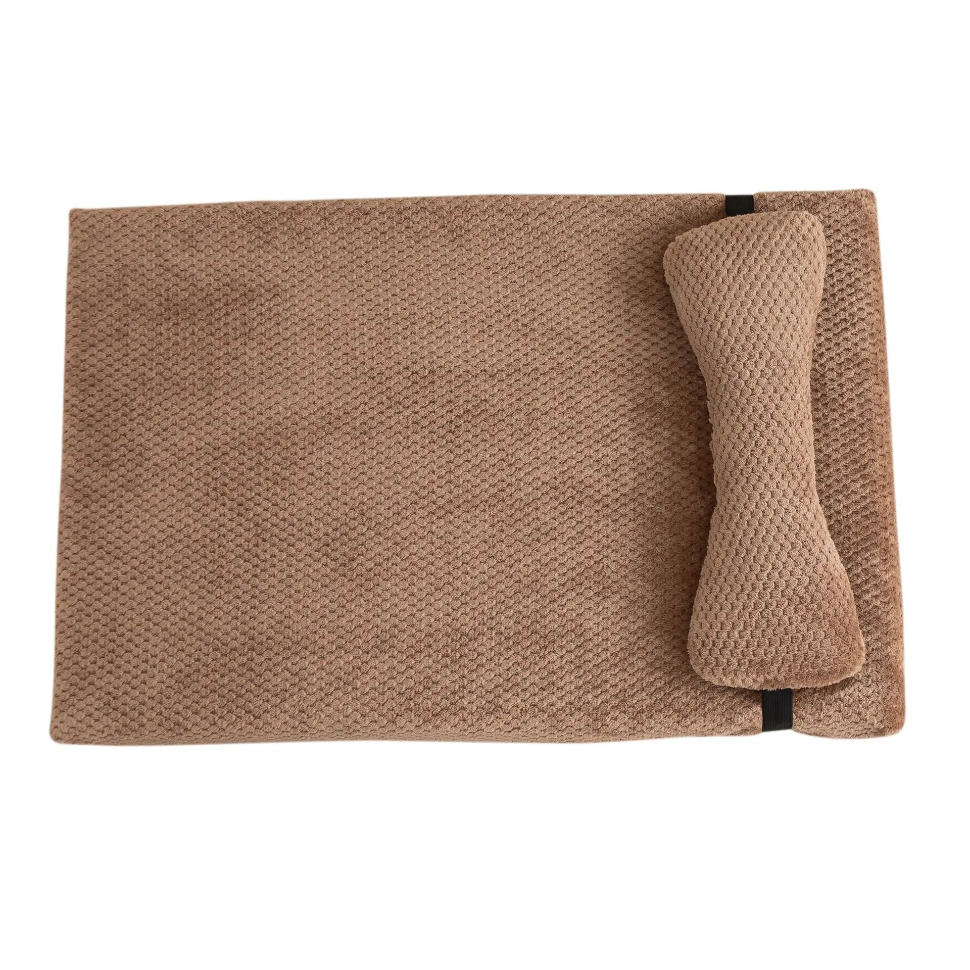 Warm Calming Dog Bed with Pillow Plush Mat Removable Winter Cover for Dogs and Cats - My Pet Serenity