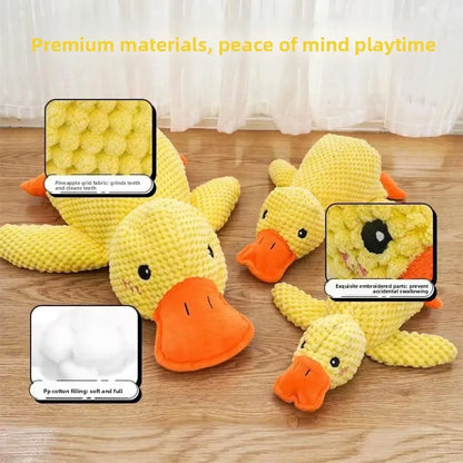 Dog Plush Calming Duck Squeaky Toy - Durable Puppy Sleep Companion - My Pet Serenity