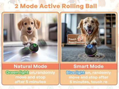 Interactive Dog Toy: Random Rolling, Jumping Lights, 4-Hour Battery - My Pet Serenity