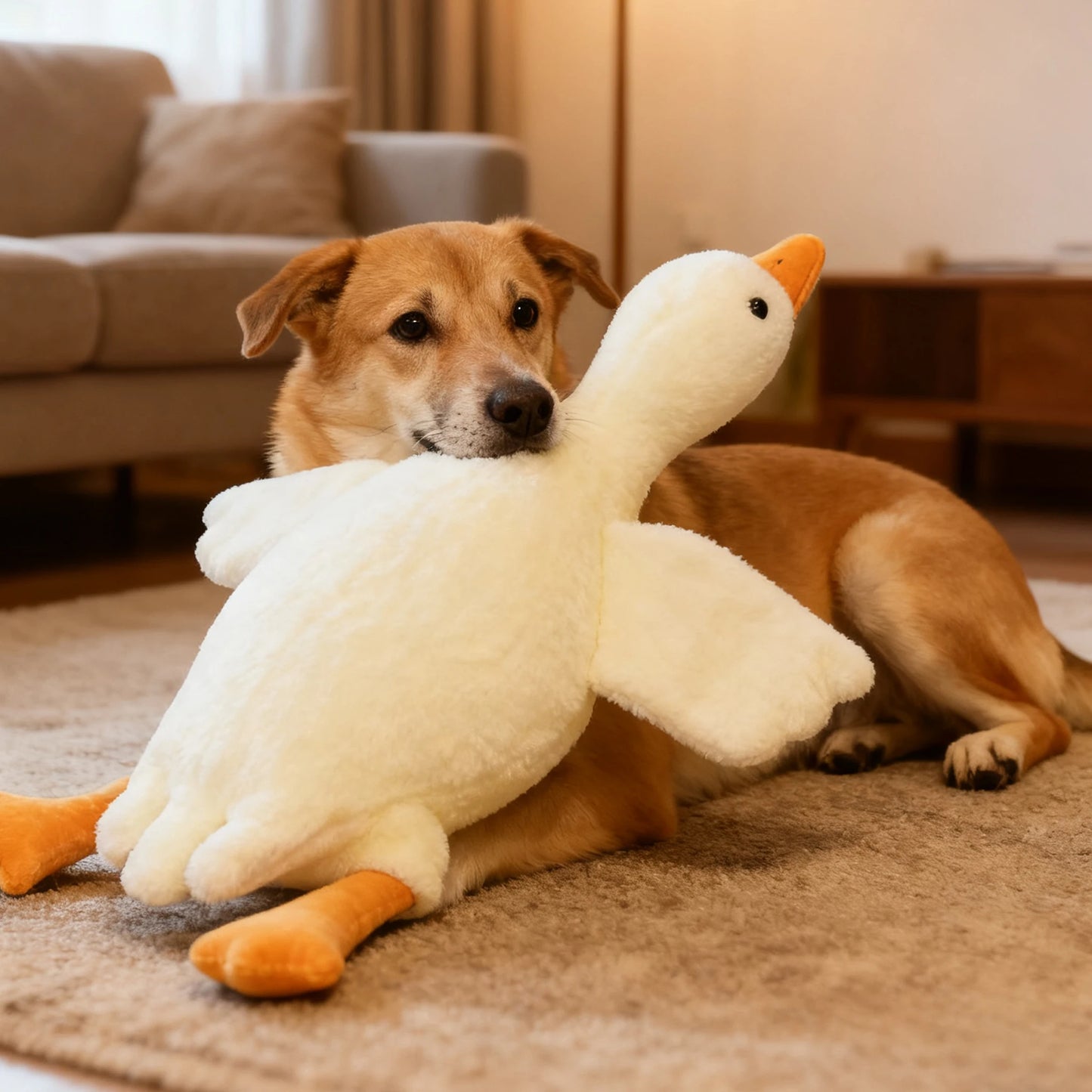 50cm Goose Plush Toy for Cats and Dogs - Anxiety Relief Companion - My Pet Serenity