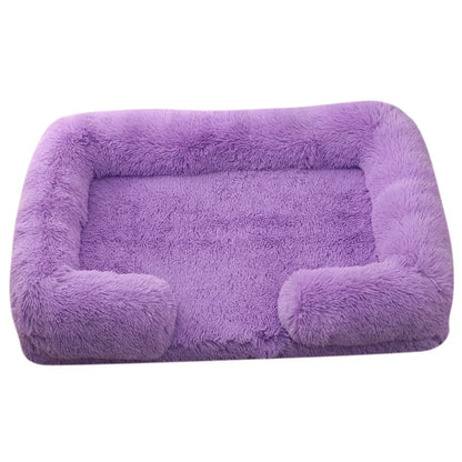 Large Dog Bed Plush Thickened Pad with Removable Cover for Winter - My Pet Serenity