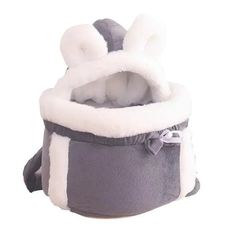 Outdoor Travel Dog and Cat Carrier Backpack - Winter Warm Plush, 6-12kg - My Pet Serenity