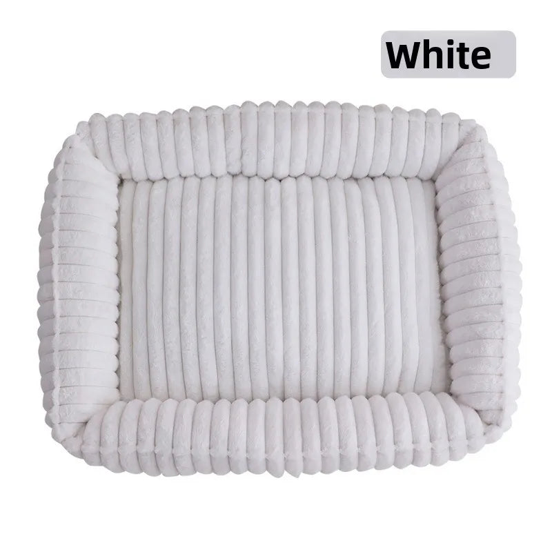 Rectangular Plush Dog Bed for Winter - Small to Large Pets & Cats - My Pet Serenity