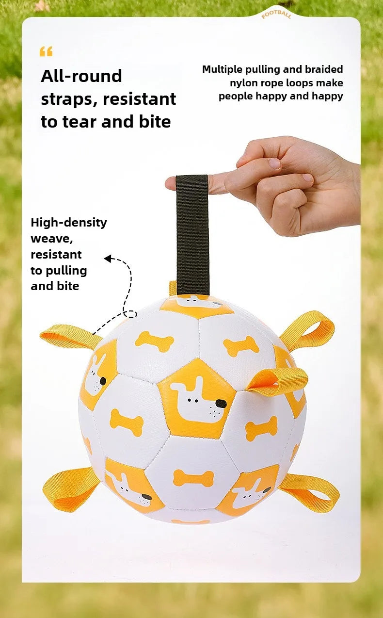 Dog Training Soccer Ball Toy Inflatable Chew-Resistant Squeaky - My Pet Serenity